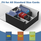Mlikero Card Deck Case, Trading Card Storage Box for Magnetic Cards Holder and Hard Plastic Cards Protectors, Leather Magnetic Closure Deck Box Fit for MTG, TCG