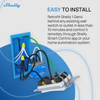 Shelly 1 Gen4 | Wi-Fi, Zigbee & Matter Smart Relay Switch with Dry Contacts, 1-Channel 16A | Home Automation | Alexa, SmartThings, Google Home, Apple HomeKit Compatible | Garage Door Opener