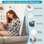 DiffPacky Wedge Pillow, 8 inch Bed Wedge Pillow for Sleeping & Resting, Cooling Memory Foam Incline Pillow for Adults Seniors, Back Support and Leg Elevation, Ideal for Couch, Bedroom & Living Room