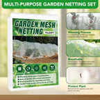 Garden Netting Kit for Raised Beds, 10x30FT Ultra Fine Mesh Netting ＆6 Sets Fiberglass Garden Hoops, Insect Netting for Garden Plant Row Cover Vegetable Flowers Protection Barrier