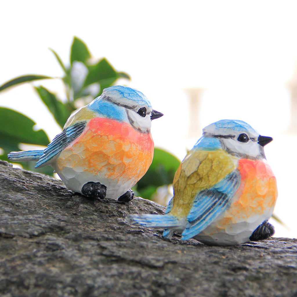 Outdoor Bird Statue for Garden Decoration 2 Small Birds Figurine for Home