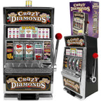 Slot Machine– Las Vegas Slot Machine with Casino Sounds, Flashing Lights, and Chrome Trim – Accepts 98% of World Coins by Trademark Poker