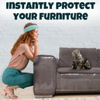 FixZilla Anti Cat Scratch Furniture Protector, 10-Pack Couch Protector from Cat Claws - Heavy-Duty, Easy-to-Apply Scratching Deterrent and Shield for Sofa Corners, Walls, Doors- with 50 Twist Pins
