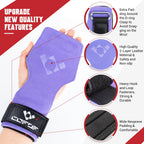 COFOF Weight Lifting Wrist Strap,Double Layer Leather Weightlifting Wrist Strap for Deadlift and Powerlifting, Adjustable Neoprene Padded Gym Workout Lifting Wrist Hooks for Men/Women(Pair)