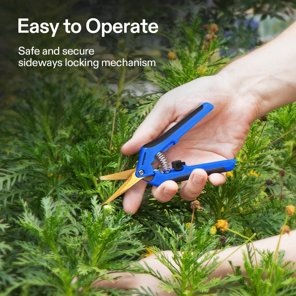 VIVOSUN 6.5 Inch Garden Scissors, Blue Pruning Shears for Plants, 6-Pack