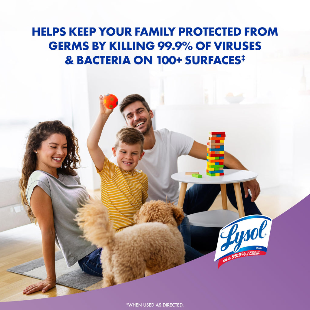 LYSOL Disinfecting Wipes, All Purpose Cleaner, Multi-Surface Antibacterial Cleaning Wipes, Household Cleaning Supplies, Dorm Essentials, Lavender + Mango Scents, 80 ct. (4 Pack)