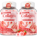 2Pack Sugar-Free Hydrolyzed Collagen Peptide Filled Gummies for Women & Men, with 1500mg Protein Type I,II,III,V,X, 5000mcg Biotin Vitamin C A E D3 B6 B12 for Immune Digestion Skin Hair Nails, Bone