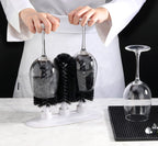 New Star Foodservice Triple Brush Bar Glass Washer with 3 Brushes and Suction Base, Non-Battery