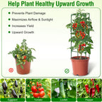 Fabulas Tomato Cage, Square Tomato Trellis Plant Support Stake Cages for Garden and Pots Tall Up to 63 Inch Adjustable Cucumber Trellis for Raised Bed Outdoor Climbing Plants Vegetables Flower, 3 Pack