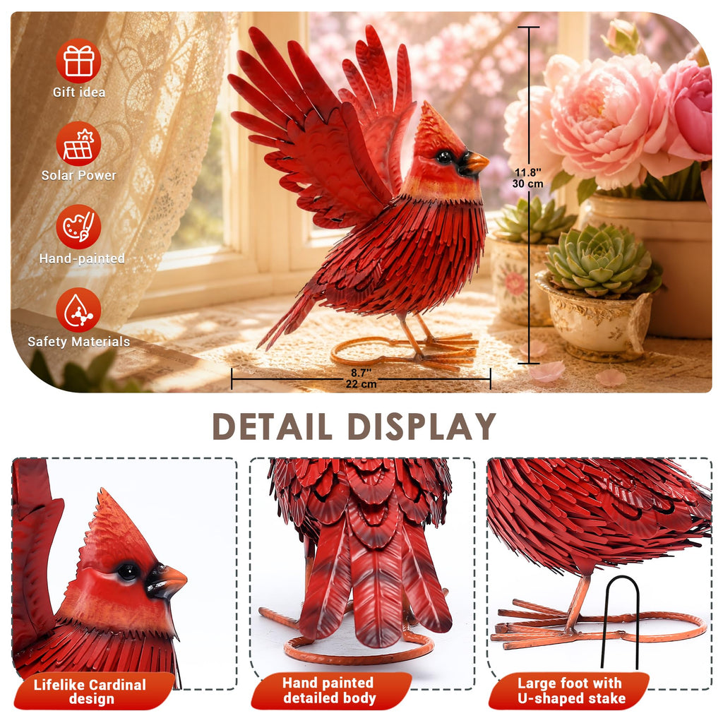 Nacome Cardinal Metal Garden Statue: Easy Assemble Outdoor Decor