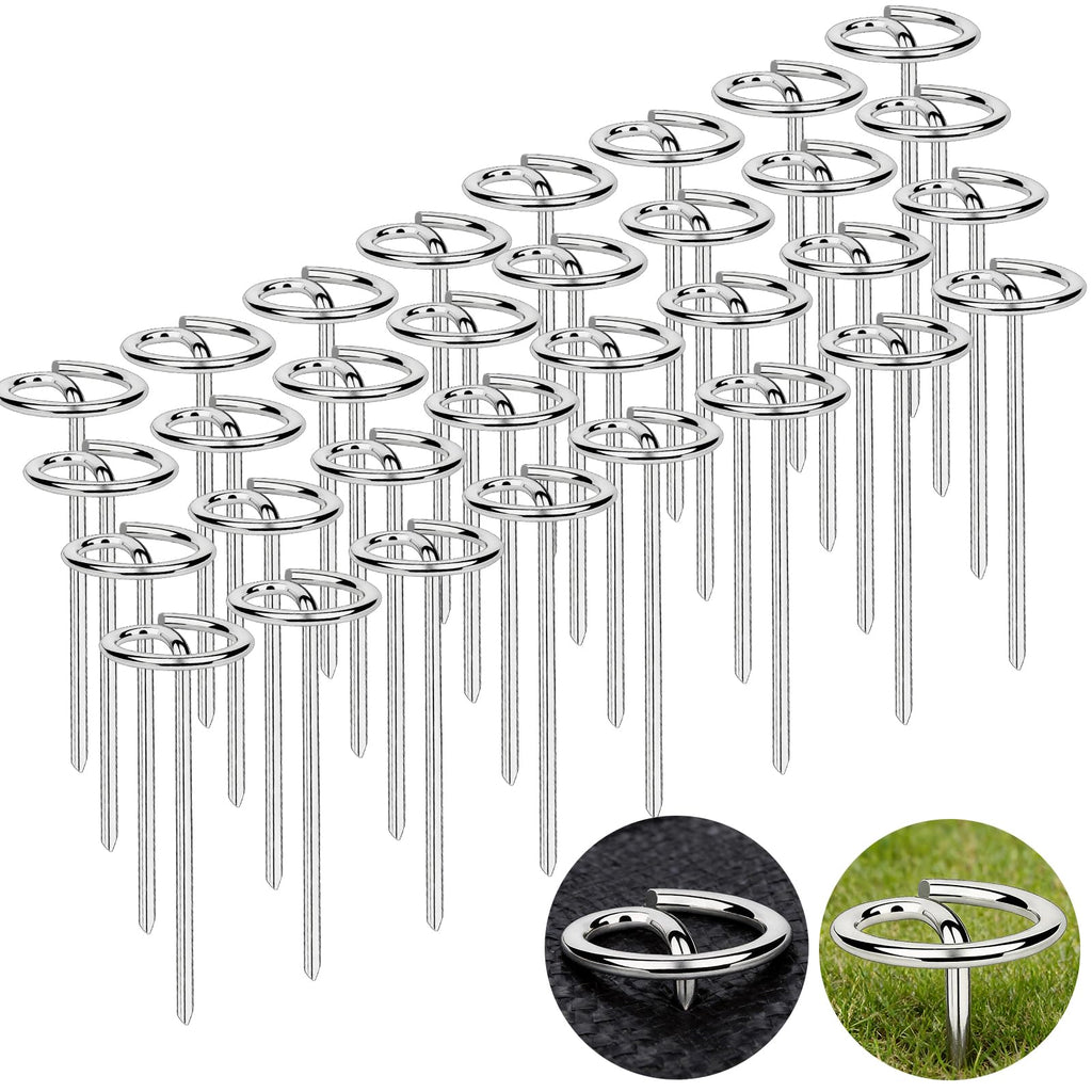 Landscape Staples Pins 120 Pack, 8 Gauge 6 Inch Heavy Duty Galvanized Weed Barrier Pins, Circle Top Garden Stakes with Removal Tool, Landscape Fabric Stakes for Weed Barrier Fabri