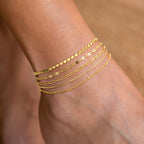 Dainty Gold Anklets for Women Waterproof