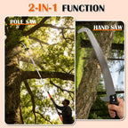 Buyplus 26FT Reach Pole Saws for Tree Trimming, Pole Saw with 5-20FT Telescoping Extension Pole, Pruning Saw with 24" 3X Detachable Saw, Non-Slip Handle, Tree Trimmer for Garden Yard Palms Shrubs