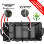 TRUNKCRATEPRO Extra Large Multi Compartments Collapsible Portable Trunk Organizer with Metal Hooks, Recommended for Really Large Loads Black Extra Large