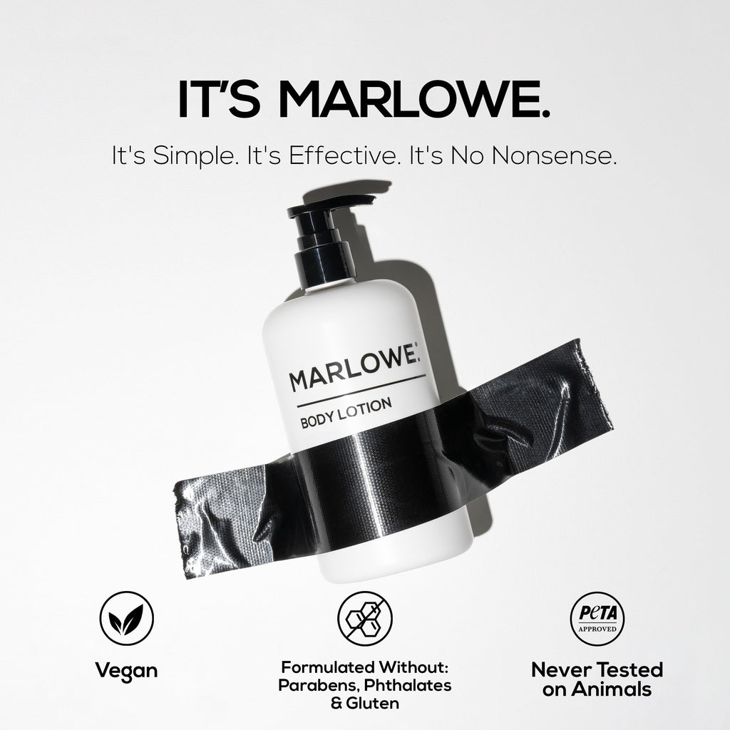 MARLOWE. No. 002 Body Lotion for Men, 15 oz Pump, Original, Revitalizing Dry Skin Lotion with Aloe Vera & Amino Acids, Hydrates & Nourishes, Lightly Scented