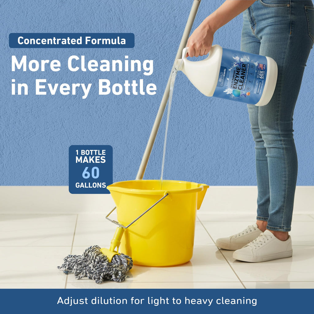 Creative Scents Multipurpose Enzyme Cleaner & Odor Remover | Super Concentrated for Floor, Carpet, Drain | Pet Urine Odor Eliminator | Enzyme Cleaner for Cat Urine & Dog Poop | 1 Gallon - Ocean Breeze
