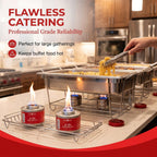 Gas One 12 Pack 6 Hour Chafing Fuel - Food Warmer for Chafing Dish Buffet Set - Reusable Liquid Safe Fuel With Wick & Lid Opener