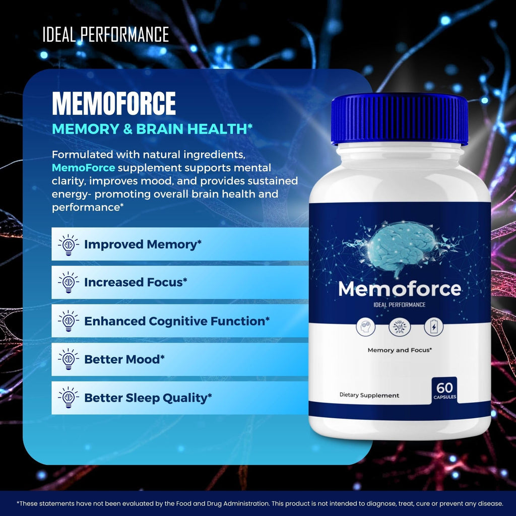 Memoforce Pills, Memoforce Supplement Capsules, Memoforce Advanced Formula, Memoforce Reviews (60 Capsules)