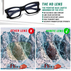 Hubeye Progressive Reading Glasses For Women Oprah Style Blue Light Blocking Computer Multifocus Square Reader （Green+Black+Clear，+1.75）