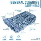 KLEEN HANDLER Heavy Duty Commercial Loop End Mop Head Replacement 6 Pack