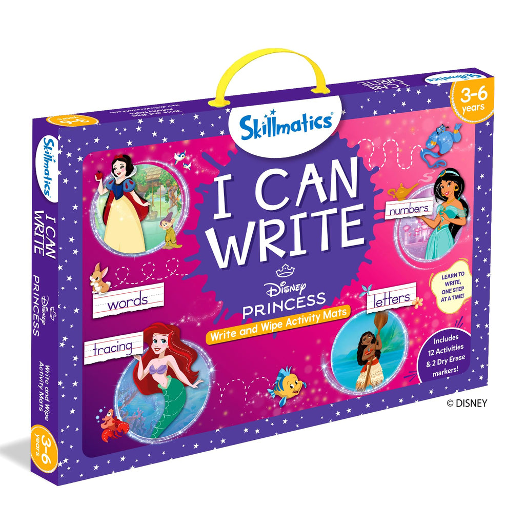 Skillmatics I Can Write Disney Princess - Reusable Preschool Learning Activities, Educational Toy and Game, Back to School Supplies, Gifts for Students, Kids, Toddlers Ages 3, 4, 5, 6