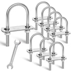 SRZTXU 8 Sets M8 U-Bolts,u-Bolts 2" (50mm) Wide,304 Stainless Steel u-Bolts,with Nuts,Bolt Plate and washers (8, M8 x 50mm x 100mm)