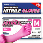 BEASTEK Medical Nitrile Exam Gloves Disposable Powder-Free 100 Orchid (M)