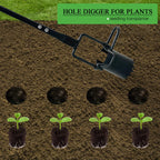 Saxhexx Bulb Planter Tool Long Handle Bulb Planting Tool with Serrated Base Proplugger Garden Hole Digger for Plants Flower Seedling Transplanter Bulb Planters for Iris, Daffodils,Tulip Planter