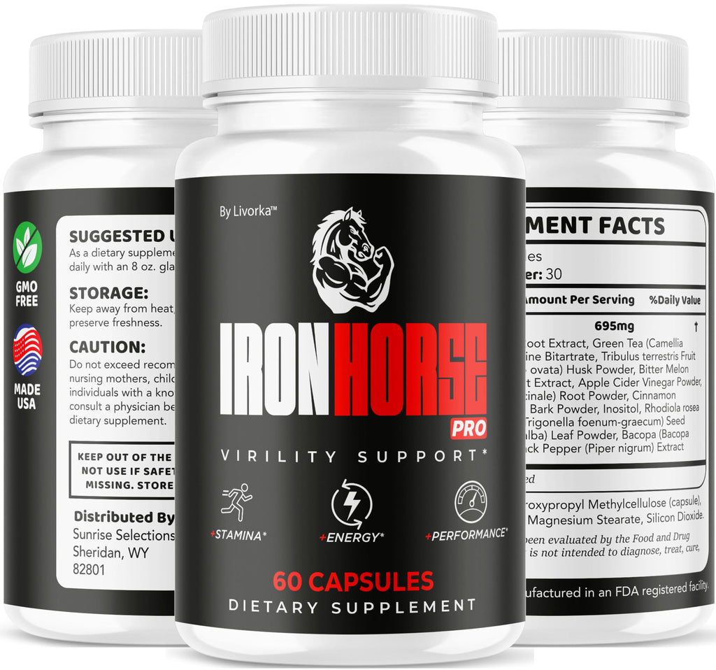 (2 Pack) Iron Horse Pro Supplement Pills - Official Advanced Formula Support Capsules - Maximum Strength, Natural Iron Horse Pro for Overall Health & Wellness, 120 Capsules for 2 Months