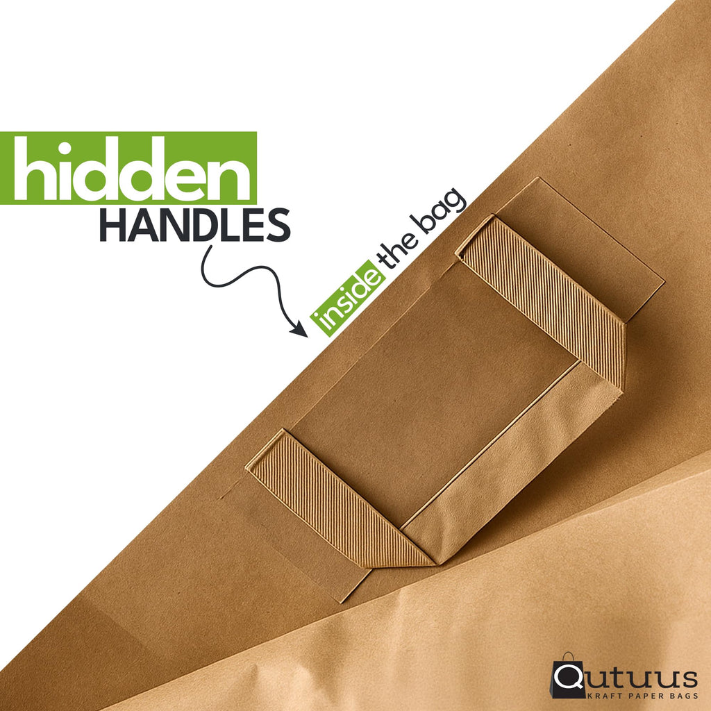 Large Paper Bags with Handles - 300 Pcs 16x6x12 Kraft Paper Bags, Kraft Shopping Bags for To Go, Takeout, Retail, Brown Paper Bags