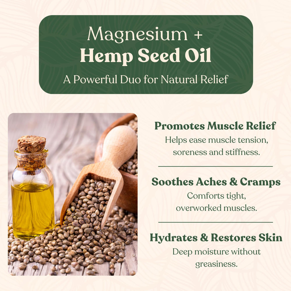 Remedy Mama Magnesium Cream for Sleep, Cramps & Muscle Soreness – with Hemp Seed Oil, Jojoba, Shea & Mango Butter – Natural, Skin-Friendly & Safe for Kids – Lavender – 4oz Glass Jar – Made in Canada