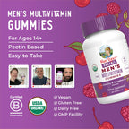 MaryRuth Organics Mens Vitamin Gummy | USDA | Vegan | Daily Multivitamins for Immune Support | Non-GMO | Gluten Free | 60 Count