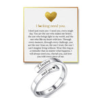 I F♡cking Need You Ring by Hope Rings – 304 Stainless Steel Rings for Her – Adjustable Couples with Gift Box & Message Card – Tarnish Free Jewelry – Romantic Gift for Girlfriend or Boyfriend