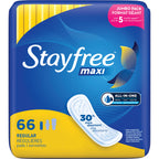 Stayfree Maxi Pads, Deodorant, 66 Count