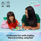 LEGO Gabby’s Dollhouse Mermaid Gabby’s Aquarium Adventure Building Blocks - Pretend Play & Learning Toy for Girls & Boys, Ages 4+, with Gabby & Mercat Mini Dolls - Gift Idea for Birthdays - 11204