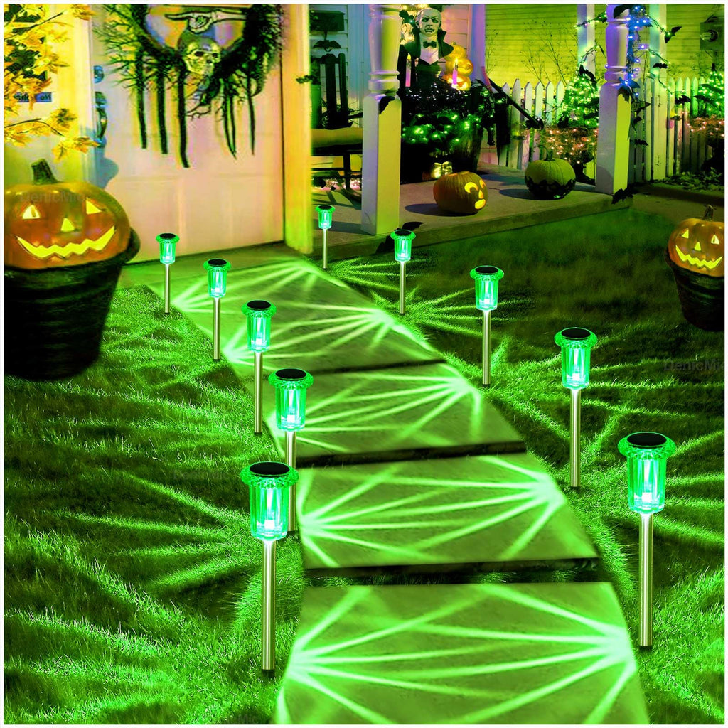 DenicMic Solar Halloween Lights Outdoor Waterproof 10 Pack Halloween Decor