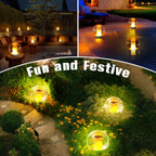 Floating Pool Lights, Solar Flame Lights Flickering IP68 Waterproof Ball Night Light, Outdoor Lantern Landscape Decoration Lamp for Pool, Pond, Event, Party, Garden(2pcs)