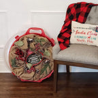 HOMZ Holiday Storage 24" Clear Plastic Wreath Container, Red, 3 Pack