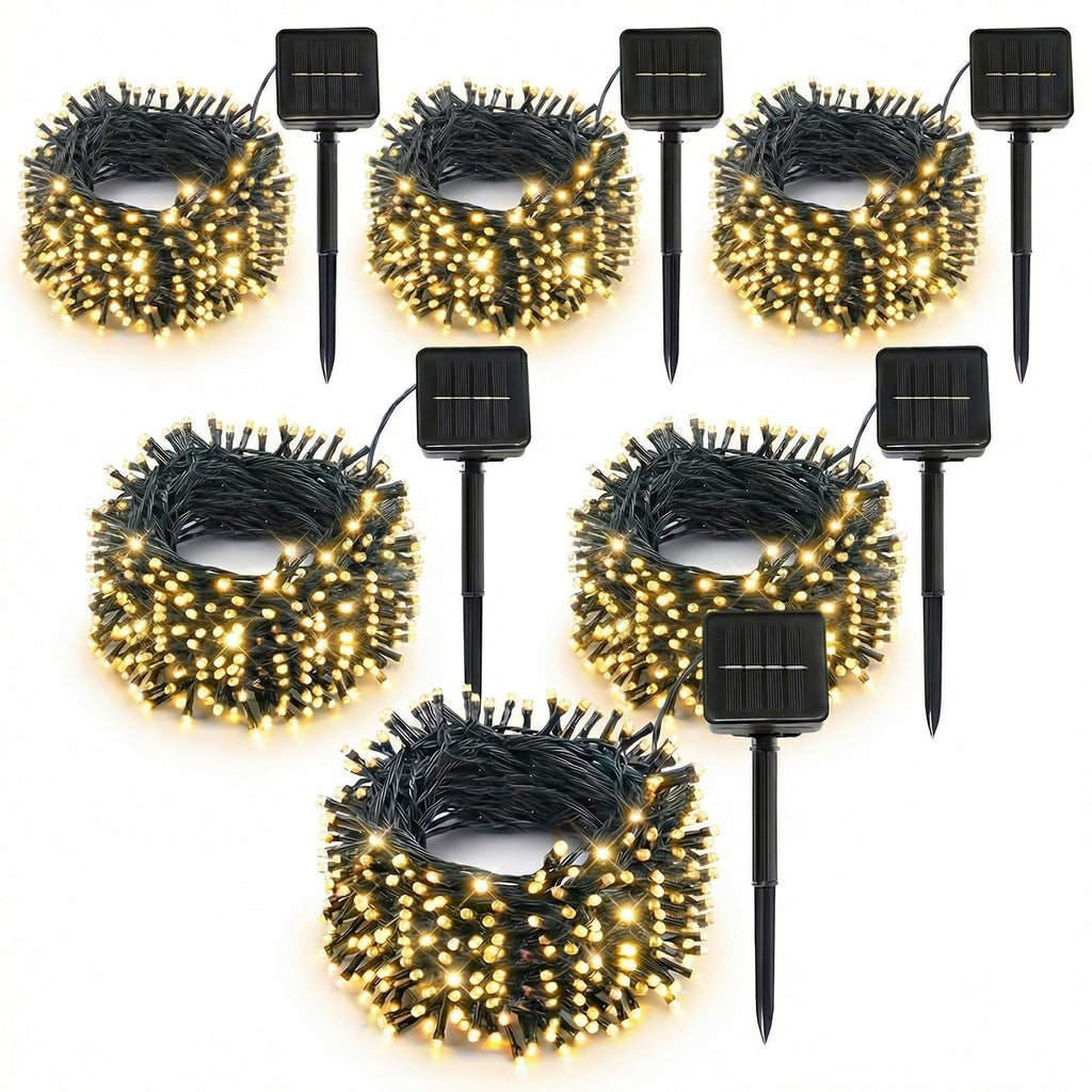 SyouHome Solar String Lights Outdoor, 6 Pack 600 LED Solar Christmas Lights