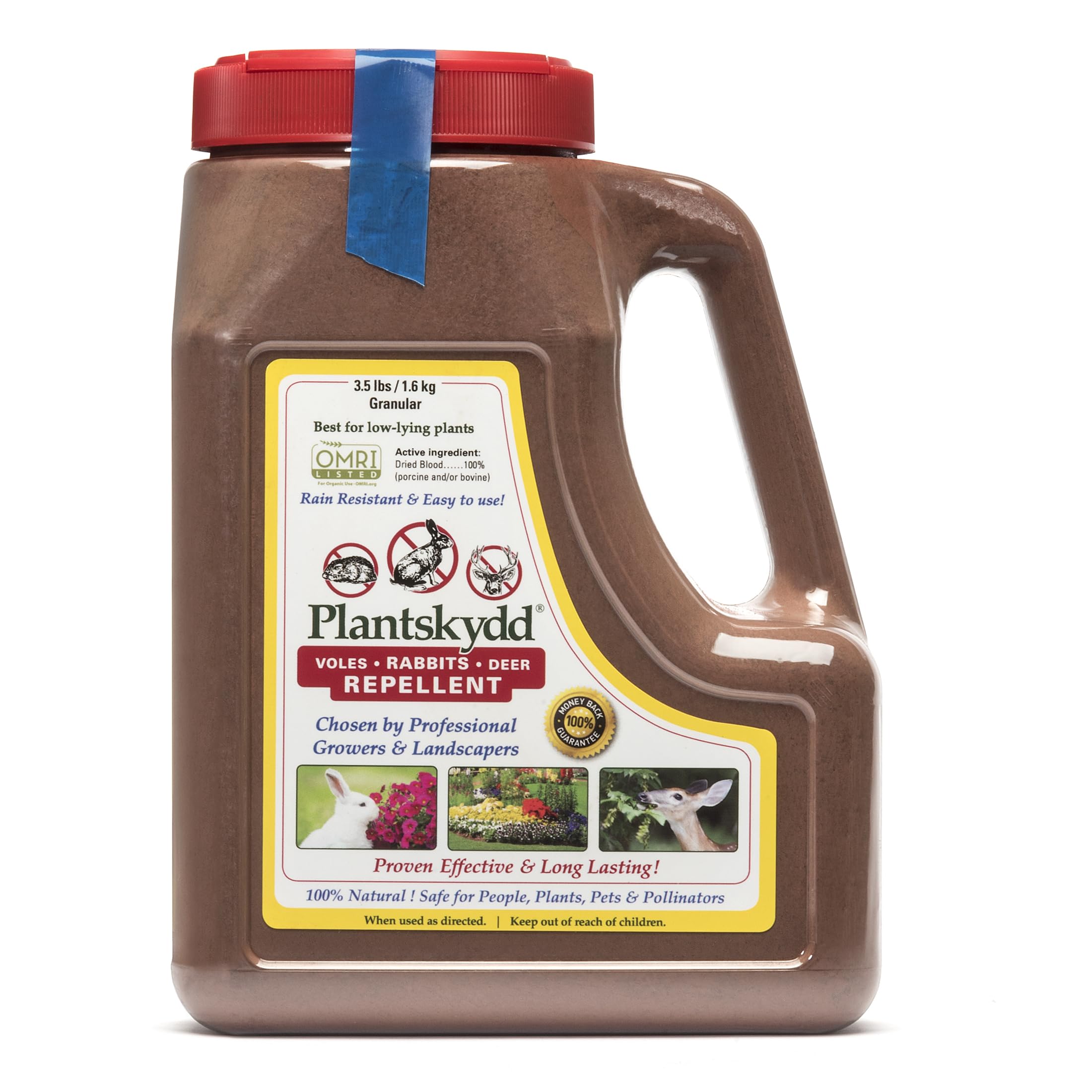Plantskydd Animal Repellent - Repels Deer, Rabbits, Elk, Moose, Hares, Voles, Squirrels, Chipmunks and Other Herbivores; 3.5 LB Granular Shaker Jug (PS-VRD-3)