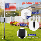 UMEUC 8 Pack Solar American Flag Lights Outdoor,American Flag Pathway Lights, Solar Flag Lights, Auto On/Off 8Modes IP65 Waterproof, 4th of July Decorations Outdoor for Yard Garden Memorial Day 250Th
