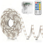 echosari Strip Lights Battery Operated, 16.5Ft 150 LED 2835 SMD Closet Strip Lights with Remote for Bedroom, Kitchen, Cabinet Décor (Cool White)