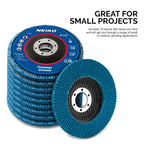 Neiko 11142A Premium Zirconia Flap Disc | 4.5" x 7/8-Inch, 40 Grit, Bevel Type #29 - 10 Pack