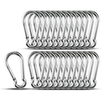 Small Carabiner Clip Hooks, 25pcs 1.97 inch Carabiners Heavy Duty, 304 Stainless Steel Spring Snap Hook Fits Camping Hiking, Metal Clips for Rope Chain Keys Rings