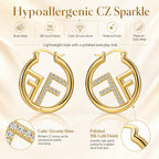 OANM studio 18K Gold Plated Hypoallergenic CZ Small Huggie Earrings for Her