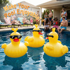 CetusLink Solar Floating Pool Lights, RGBW Color Changing 12-LED 20H Runtime with Remote, Pool Party and Garden Pond Decor, Cool Sunglasses Duck 2-Pack