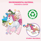 SYNARRY Unicorn Princess Mermaid Fairy Floor Puzzles for Kids Ages 3-5
