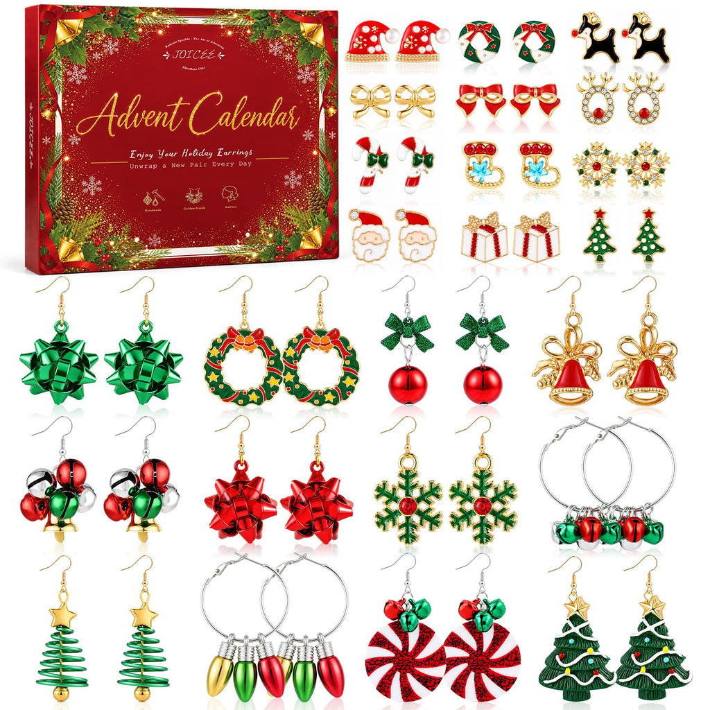 Christmas Earrings Jewelry Advent Calendar for Women 2026 Gifts Accessories