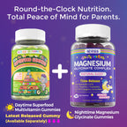 Magnesium Glycinate Gummies for Adults & Kids 4+, Sugar Free Magnesium Bisglycinate Supplement 400/200mg with B6D3, 5HTP, L-Theanine for Sleep & Relaxation, Brain, Muscle, Melatonin Free Gummies,2Pack