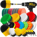 Holikme 30Pack Drill Brush Attachments Set,Scrub Pads & Sponge, Power Scrubber Brush with Extend Long Attachment All Purpose Clean for Grout, Tiles, Sinks, Car Polishing Pads,Bristle Discs